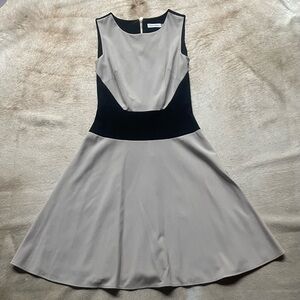 Calvin Klein Black and Cream Midi Dress